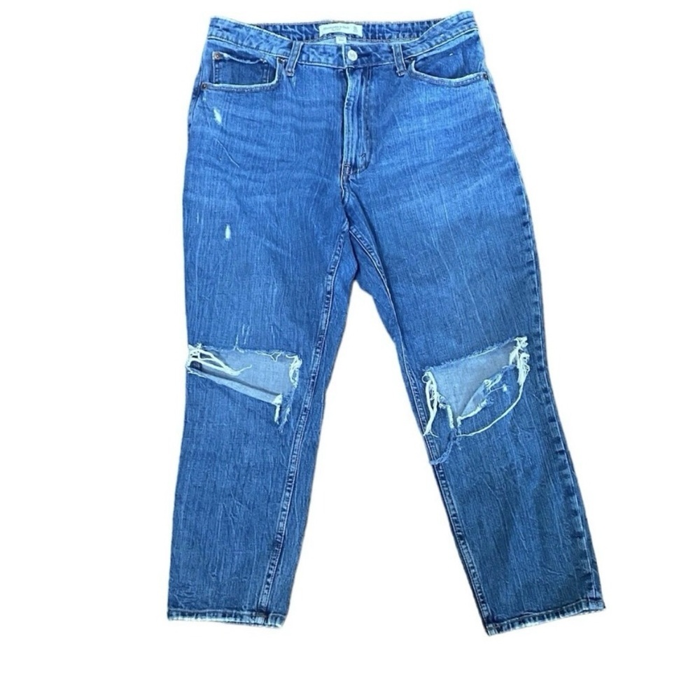 Abercrombie & Fitch Curve Love High Rise distressed jeans